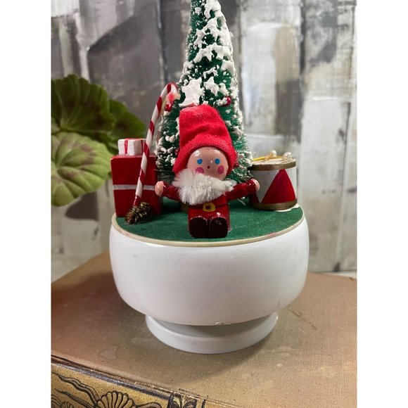 Deville Vintage Christmas Tree Turning Music Box Plays White Christmas - Picture 4 of 7